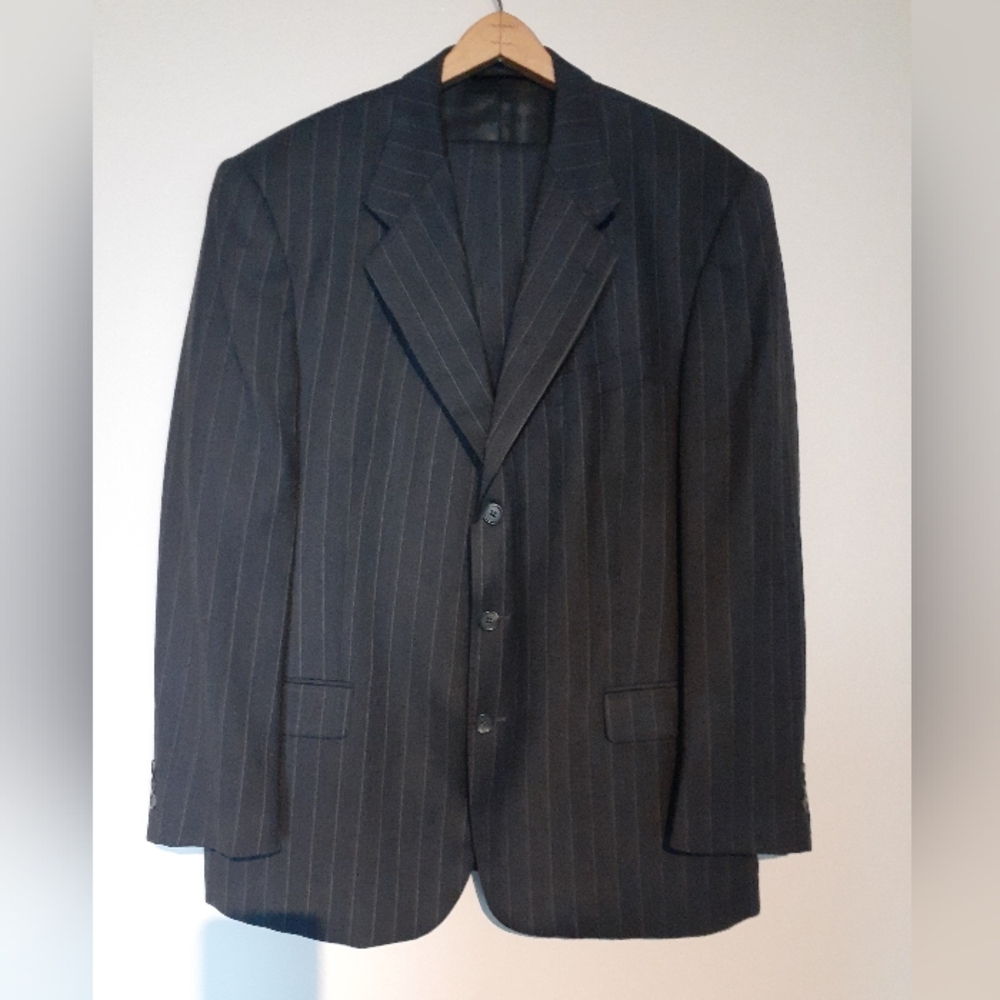 Black pinstripe suit